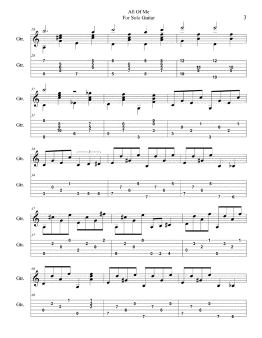 All Of Me Guitar Solo scores gallery preview page 3