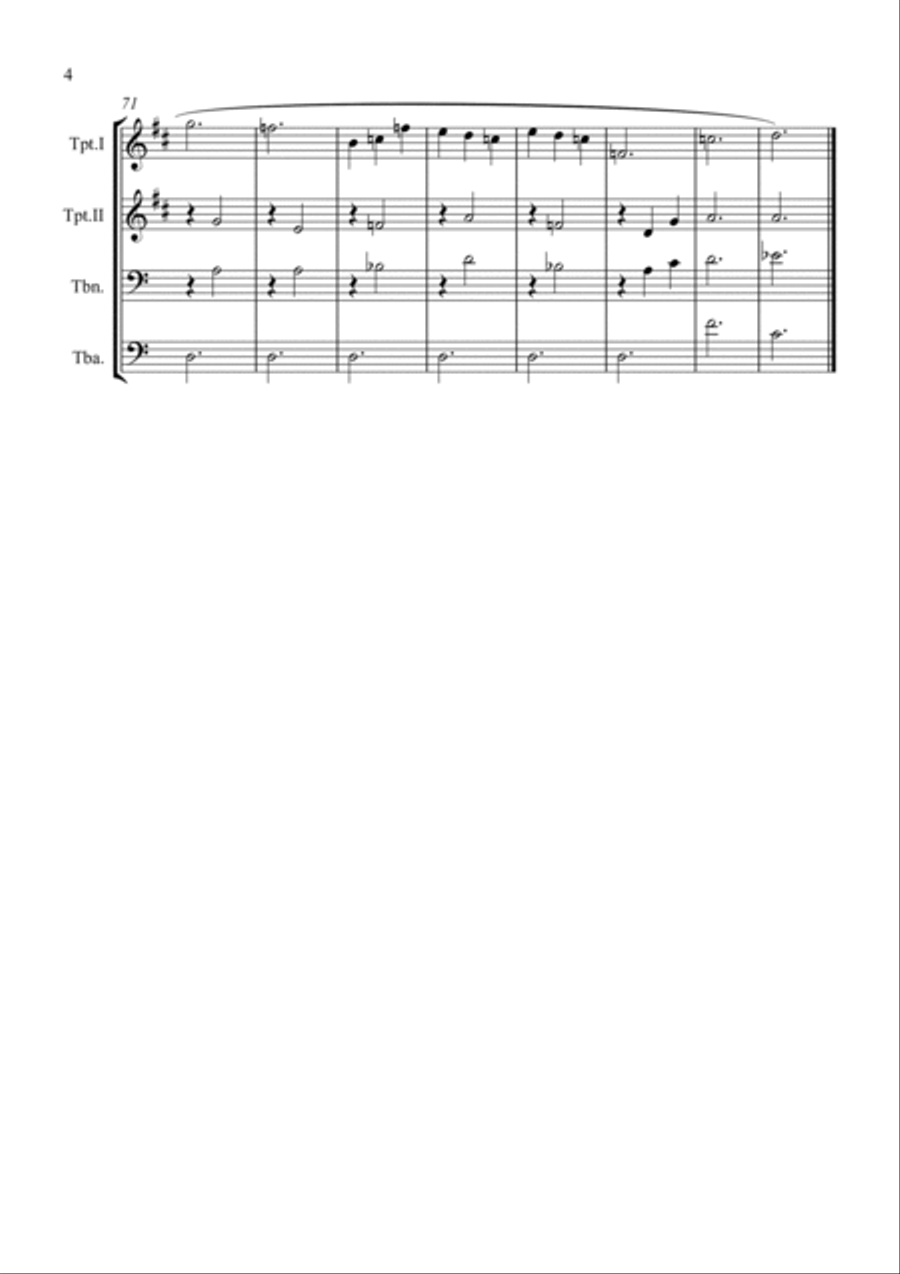 Gymnopédie No. 1 Brass Quartet scores gallery preview page 4