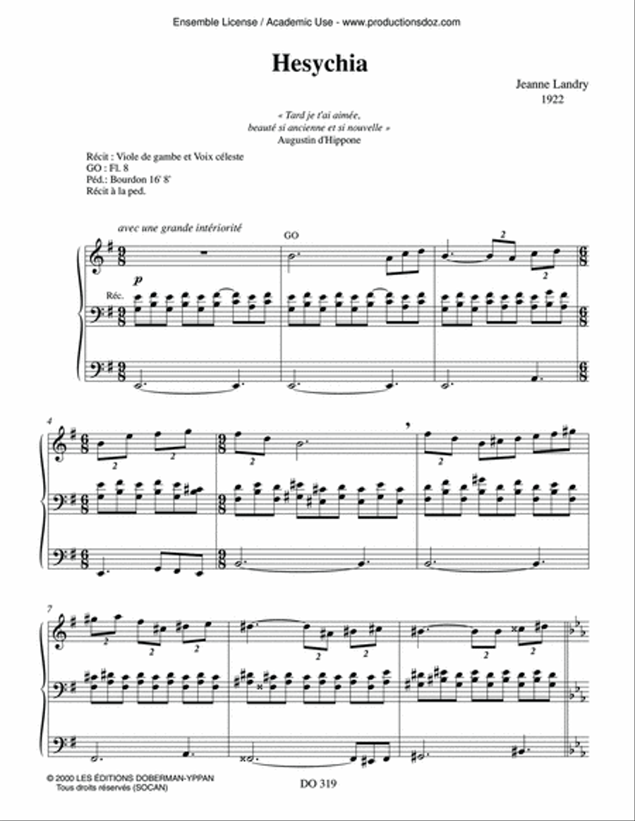 Hesychia Divertissement Organ scores gallery preview page 2