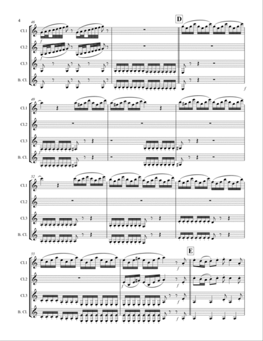 The Four Seasons - La Primavera (for Clarinet Quartet) Clarinet Quartet scores gallery preview page 5
