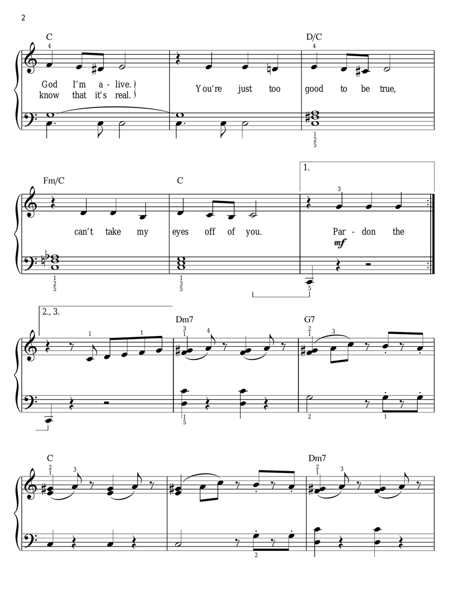 Can't Take My Eyes Off Of You (from Jersey Boys) (arr. Phillip Keveren) Easy Piano scores gallery preview page 2