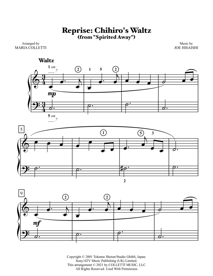 Reprise Easy Piano scores gallery preview page 1