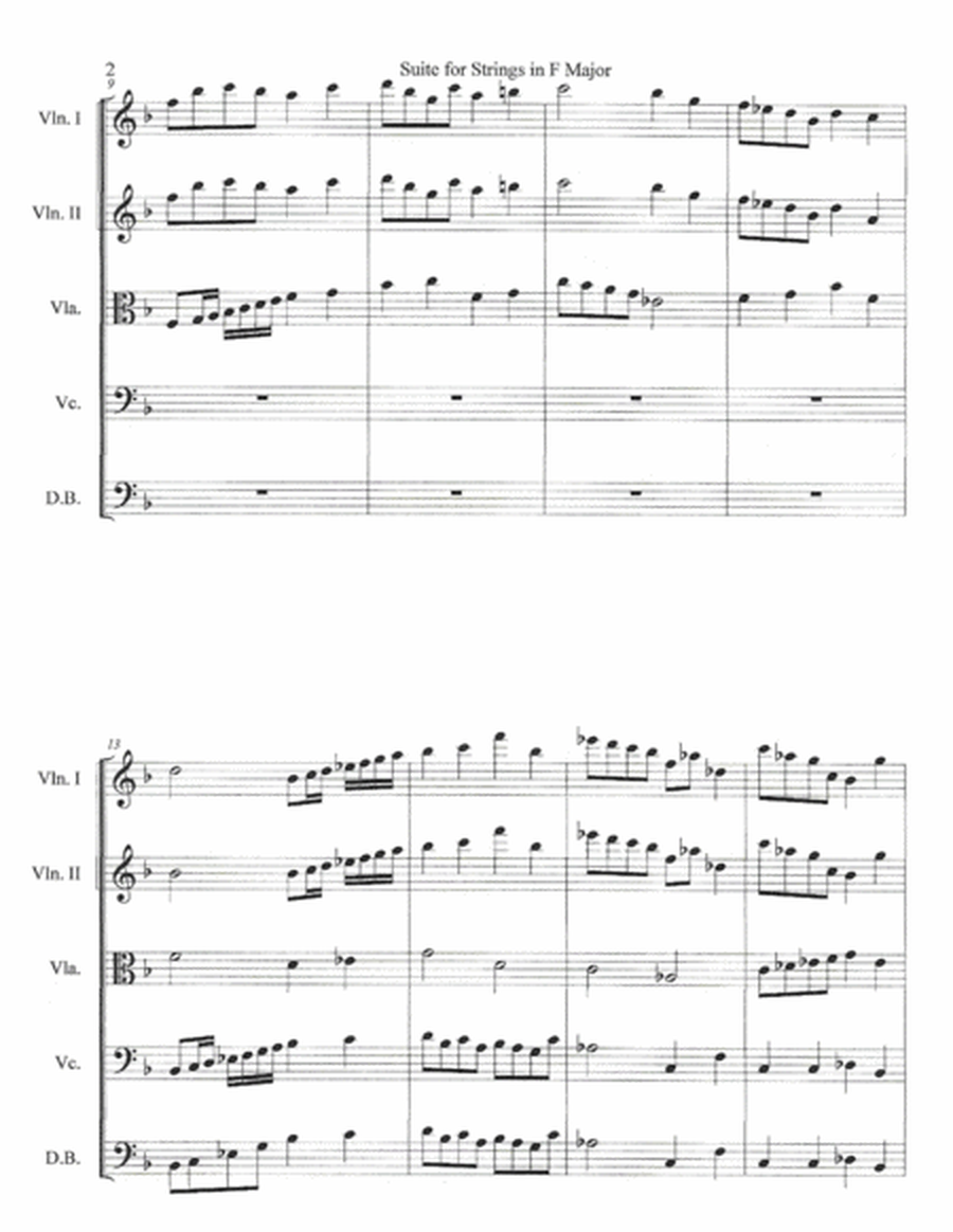 Suite for Strings in F Major--Score image number null