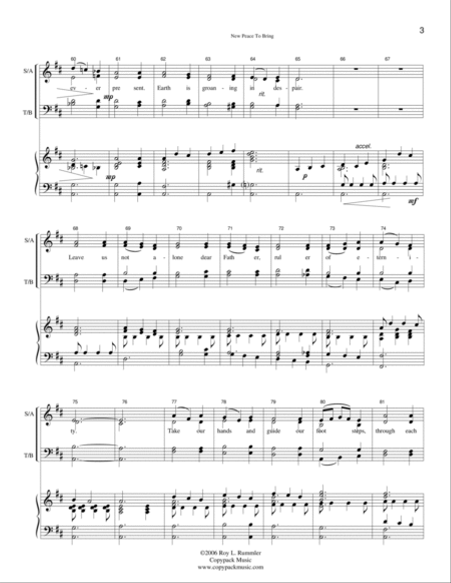 New Peace to Bring 4-Part scores gallery preview page 4