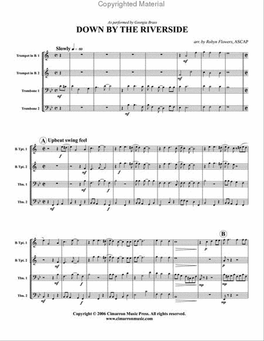 Down by the Riverside Trombone scores gallery preview page 2