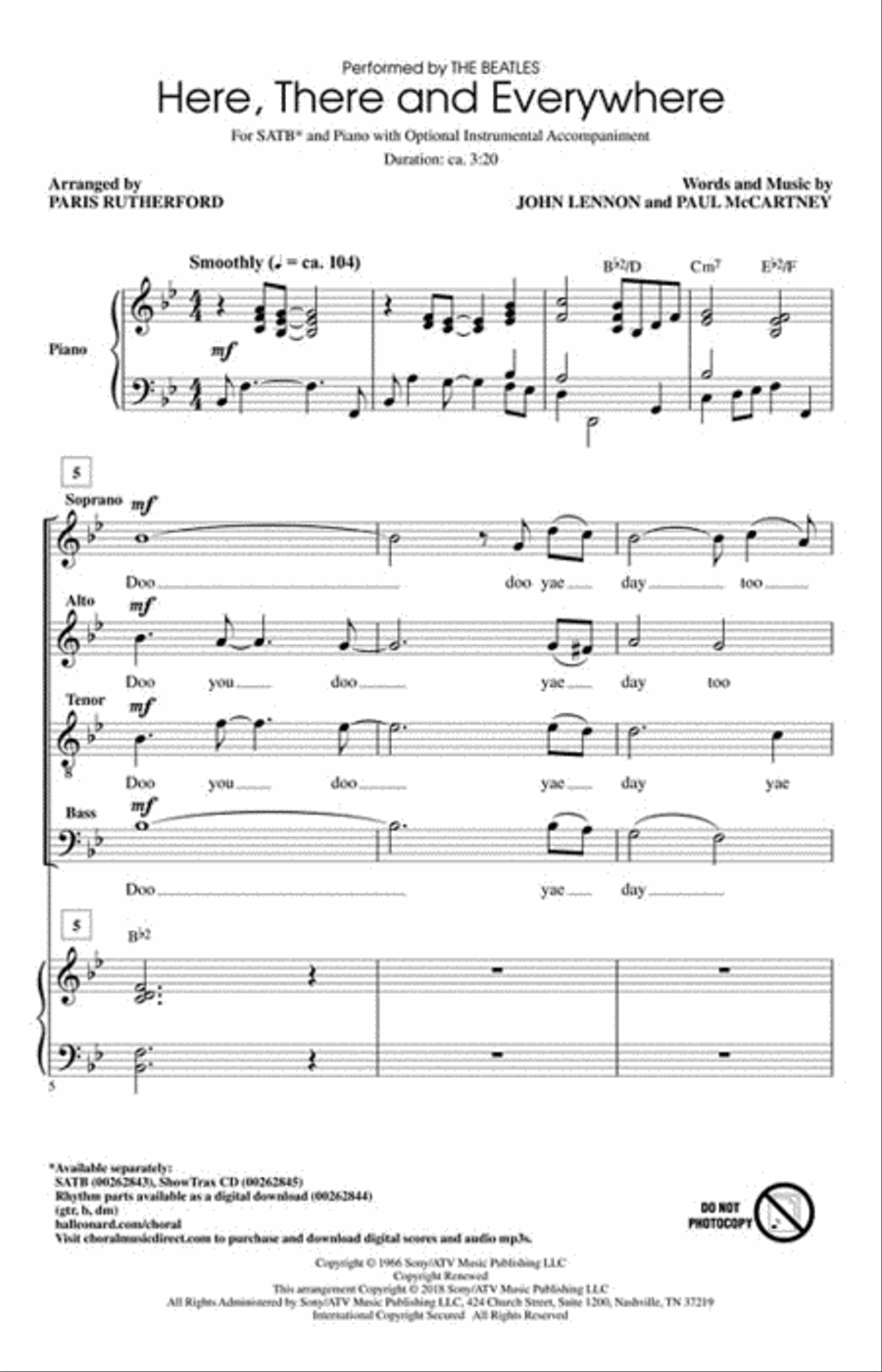 Here, There and Everywhere 4-Part scores gallery preview page 2