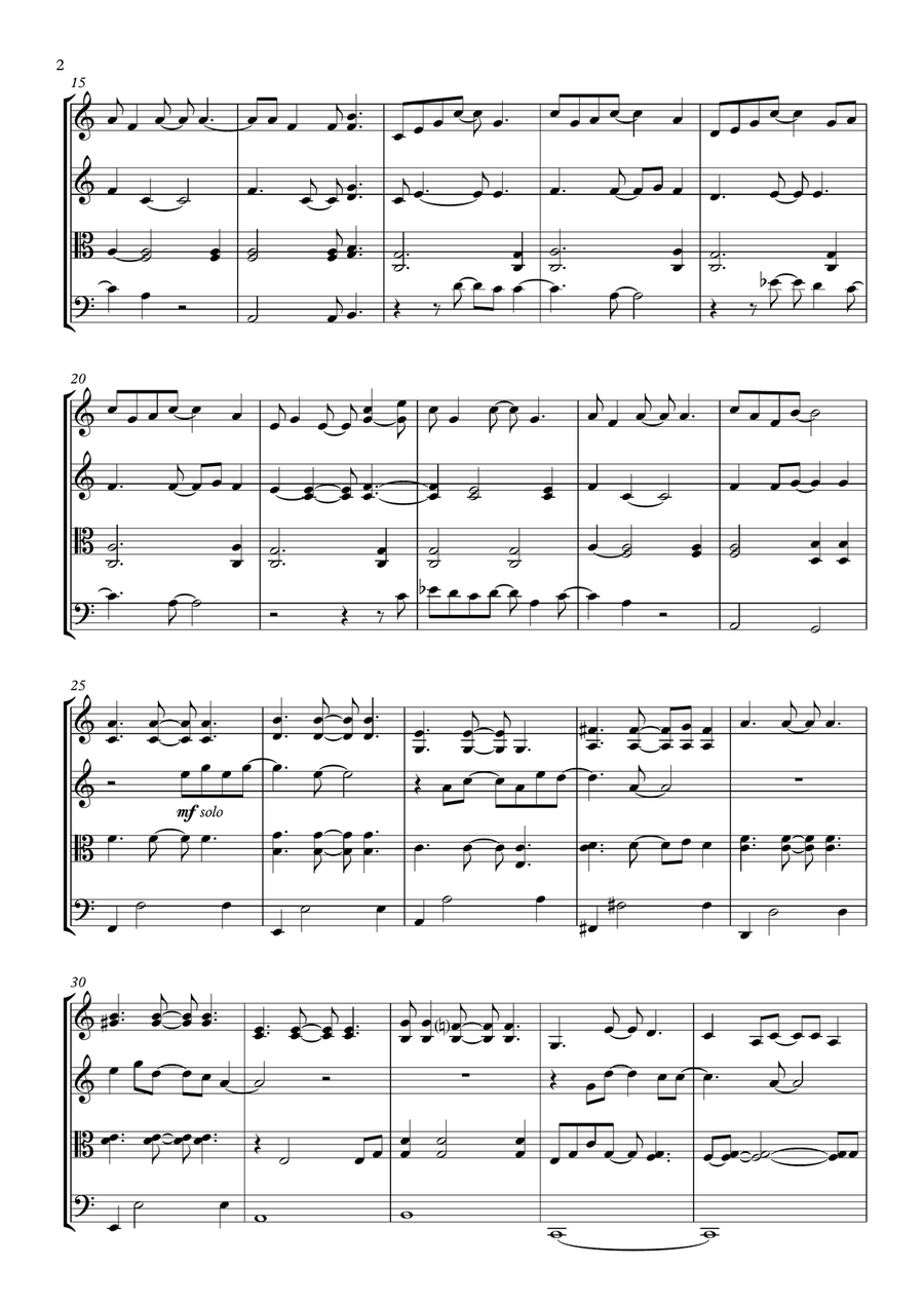 Tiny Dancer String Quartet scores gallery preview page 2