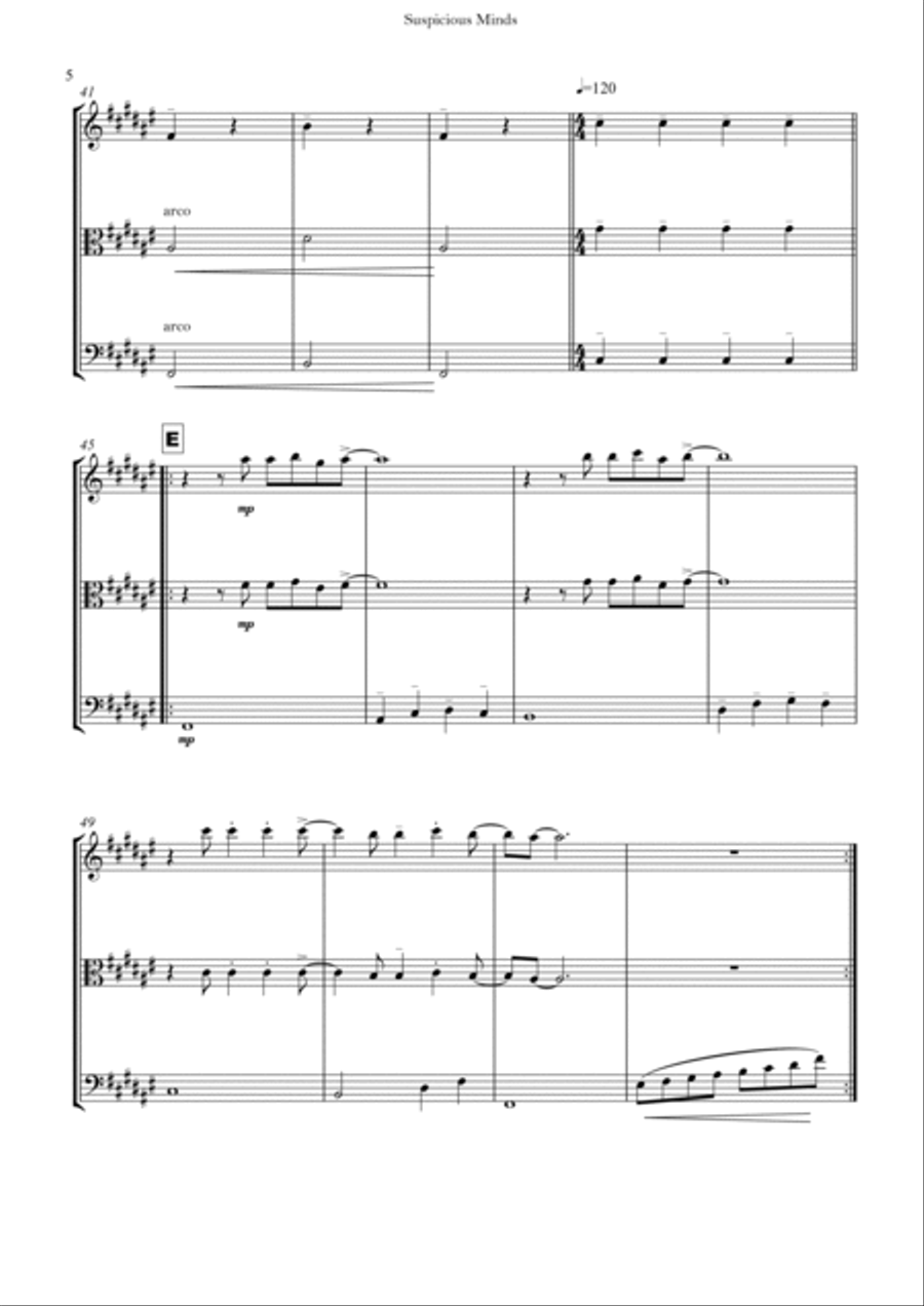 Suspicious Minds Suspicious Minds String Trio scores gallery preview page 5