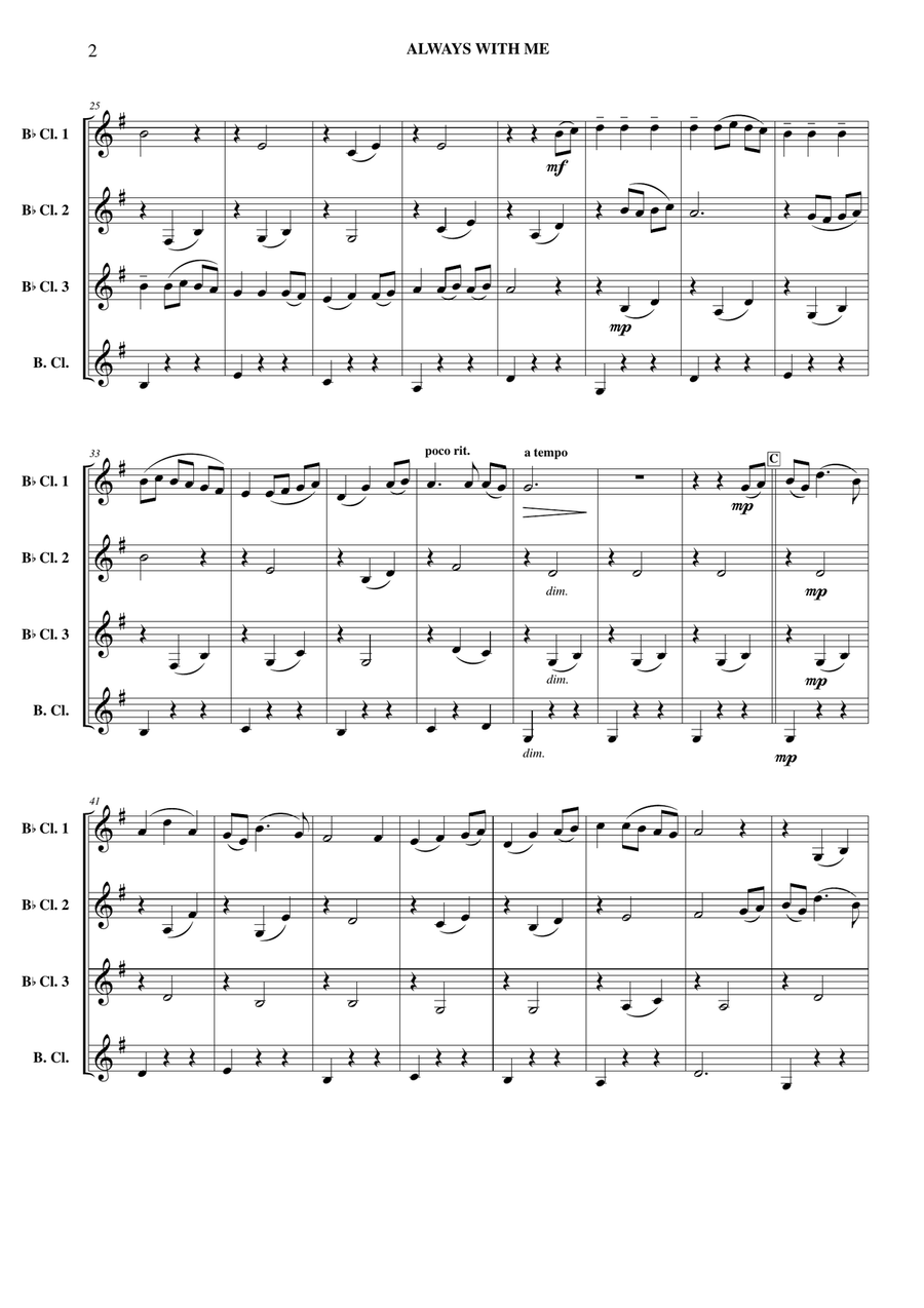 Itsumo Nandodemo (always With Me) Clarinet Quartet scores gallery preview page 5
