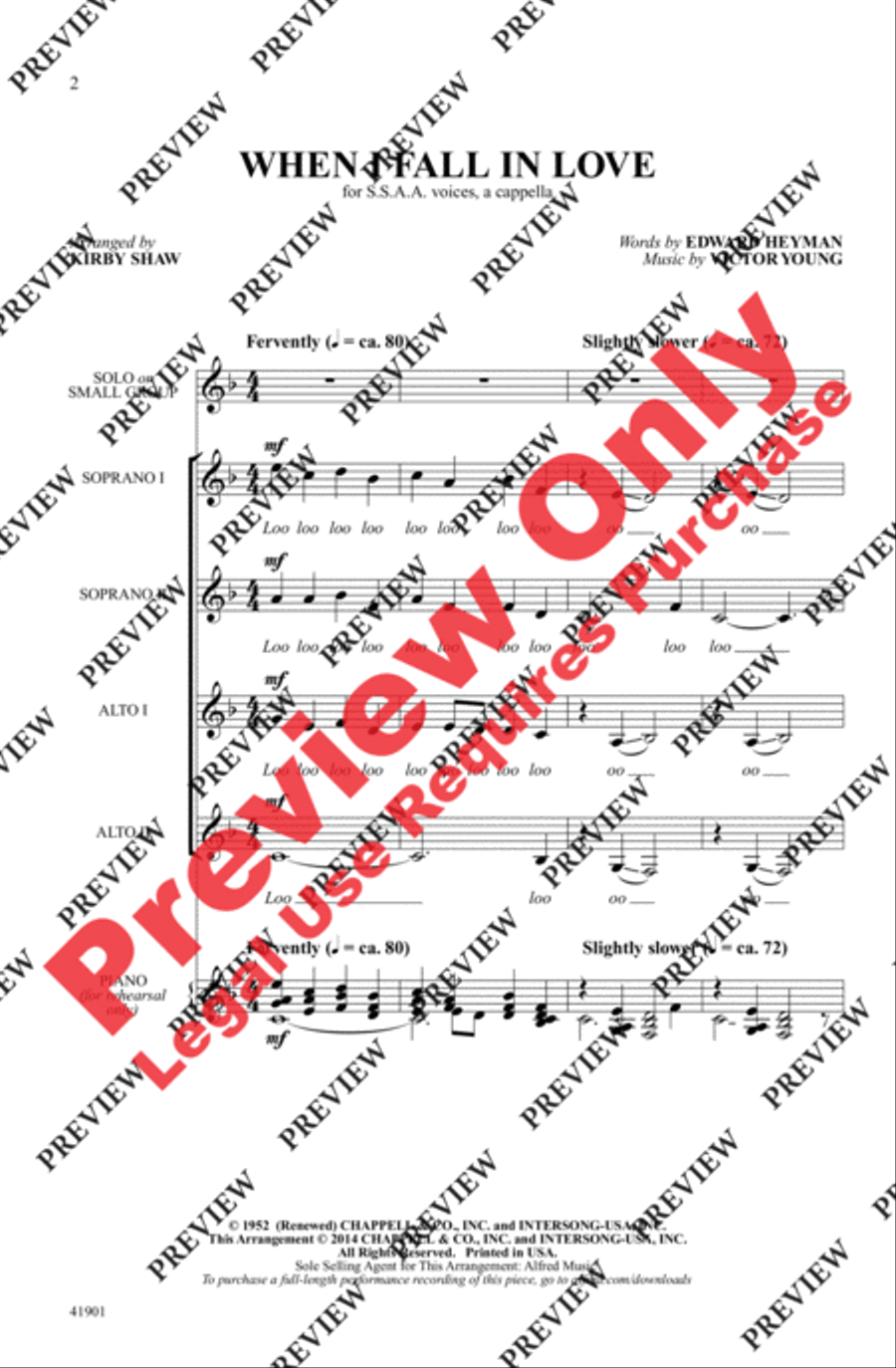 When I Fall in Love When I Fall in Love Women's Choir scores gallery preview page 2