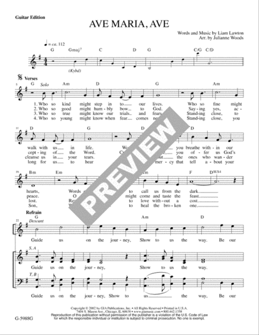 Ave Maria, Ave - Guitar edition Guitar scores gallery preview page 2