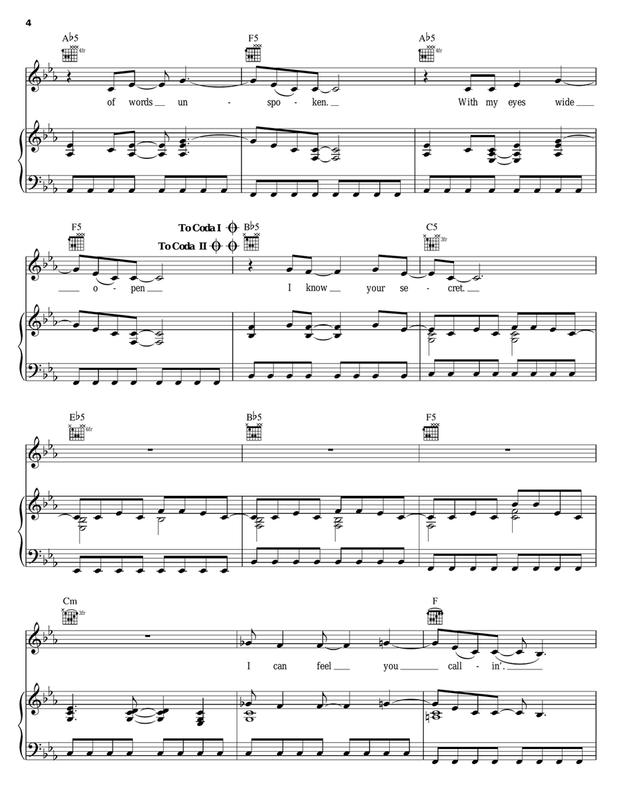Eyes Wide Open Piano, Vocal, Guitar scores gallery preview page 4