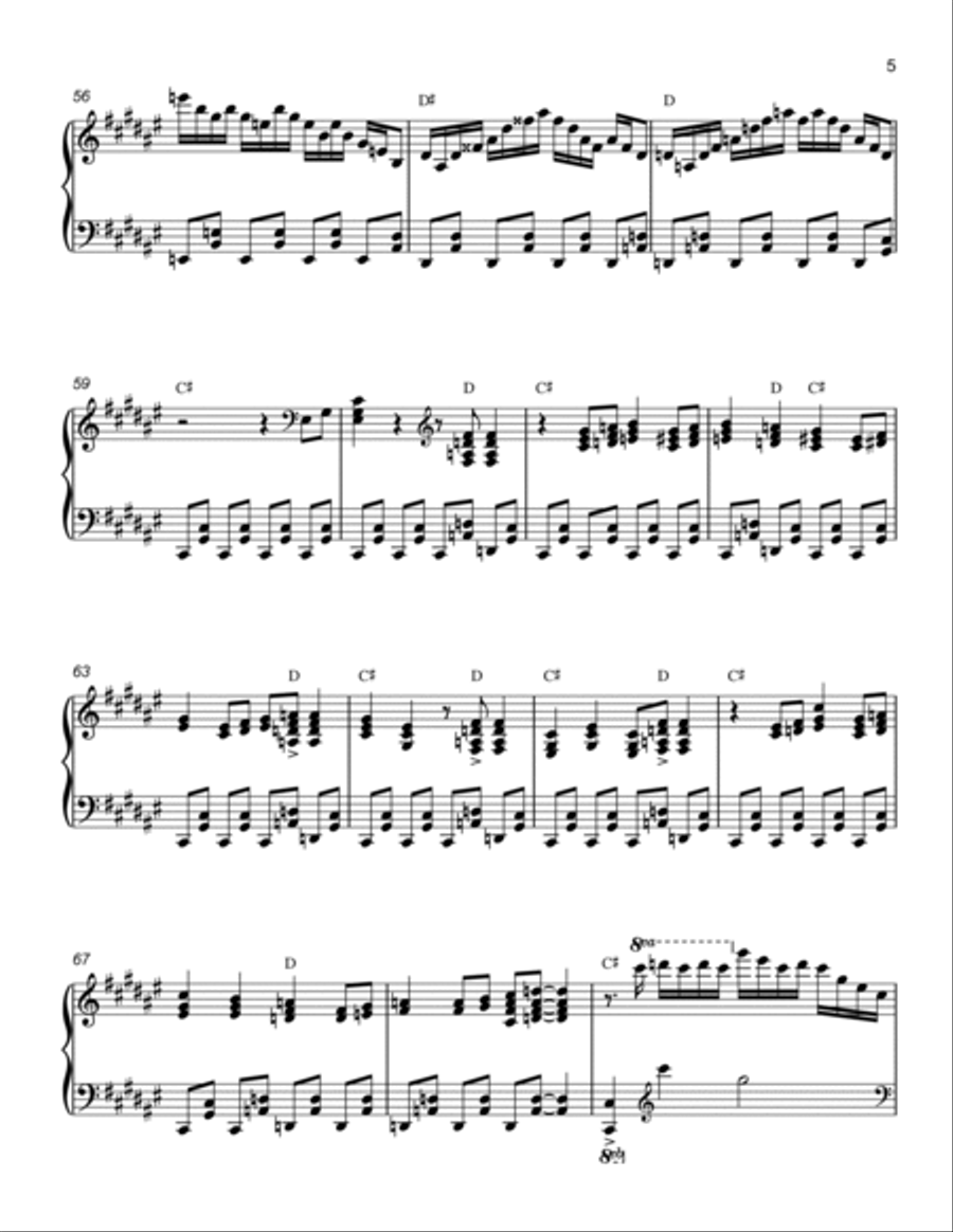 Malagueña Piano Solo scores gallery preview page 5