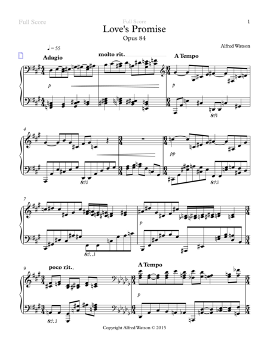 Love's Promise Opus 84 Piano Solo scores gallery preview page 3