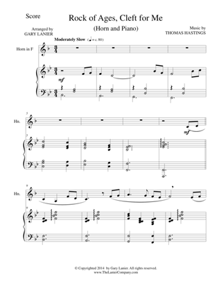 ROCK OF AGES (F Horn/Piano and Horn Part)