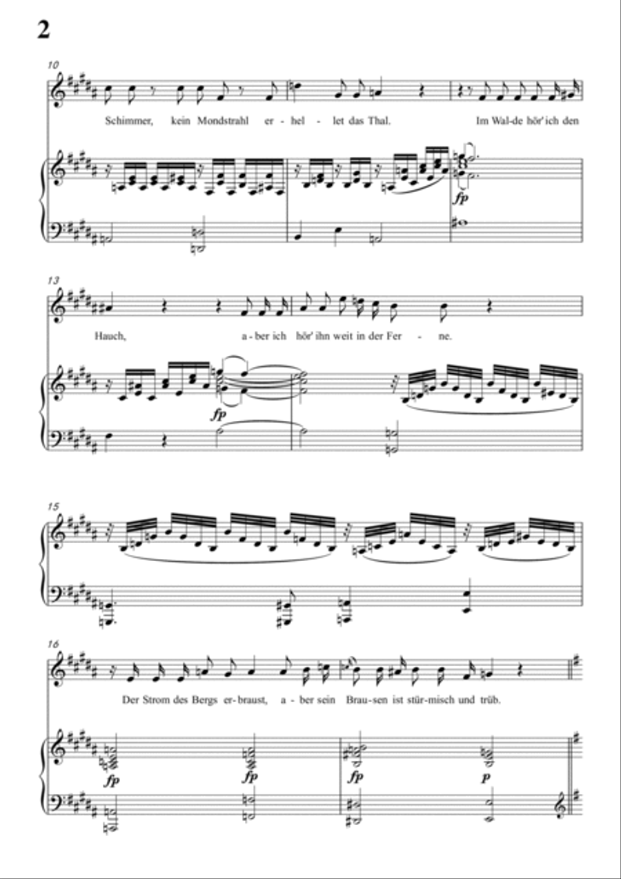 Schubert-Die Nacht in #G minor,D.534,for Vocal and Piano Voice scores gallery preview page 3