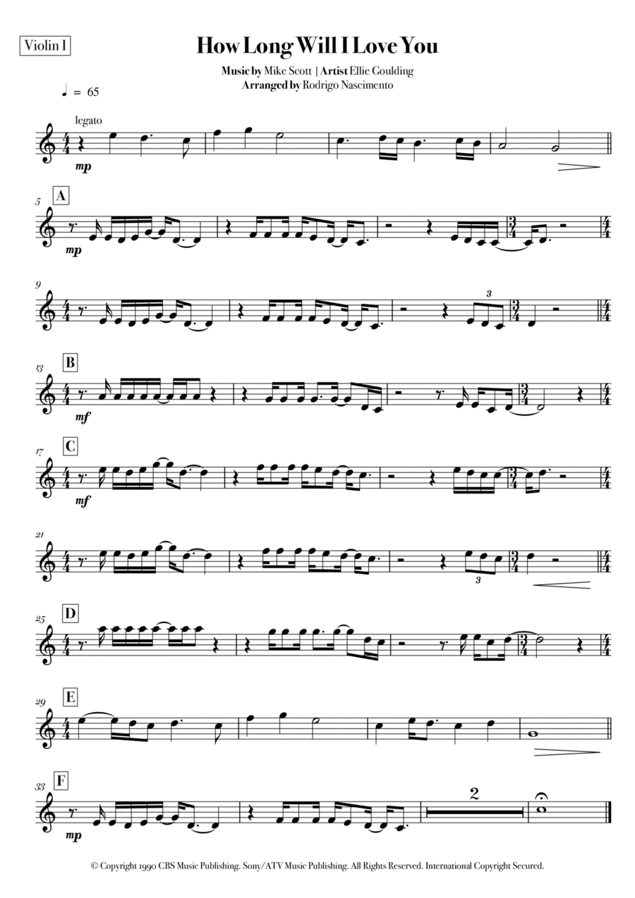 How Long Will I Love You String Quartet scores gallery preview page 1