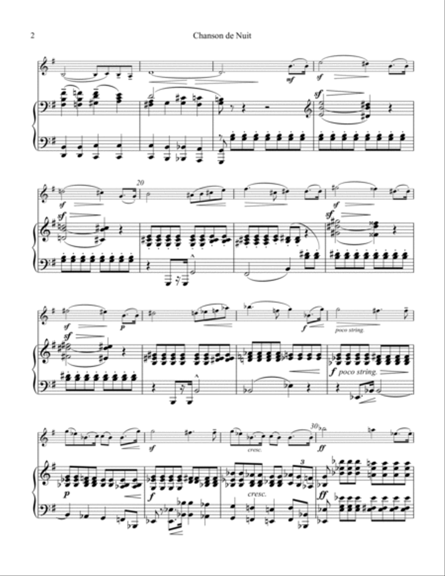 Chanson de Nuit and Chanson de Matin Op. 15 for violin and piano Violin Solo scores gallery preview page 3