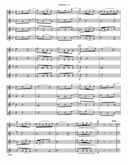 Scherzo (from String QuartetNo. 1 In D) - Full Score