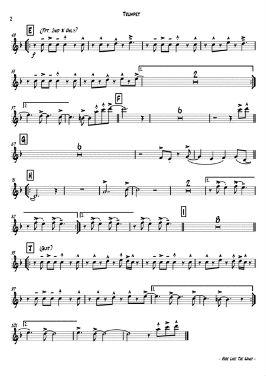 Ride Like The Wind Large Ensemble scores gallery preview page 3