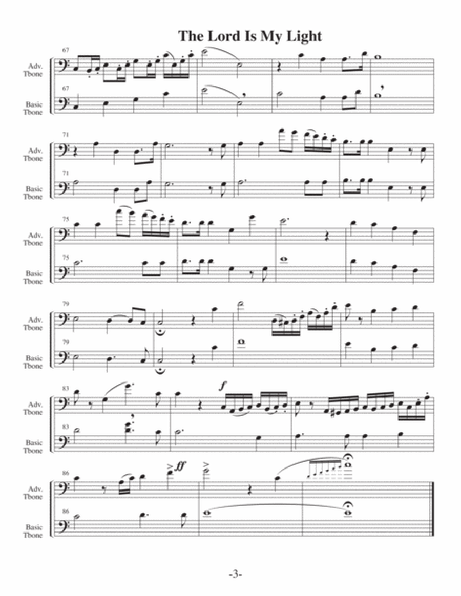 The Lord Is My Light (Arrangements Level 3-5 for TROMBONE + Written Acc) Hymns image number null