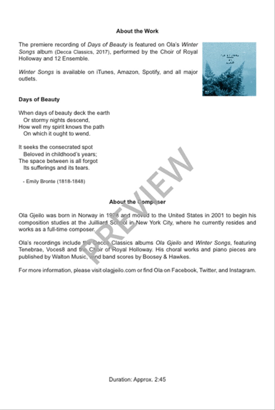 Days of Beauty (SSAA) SSAA scores gallery preview page 3