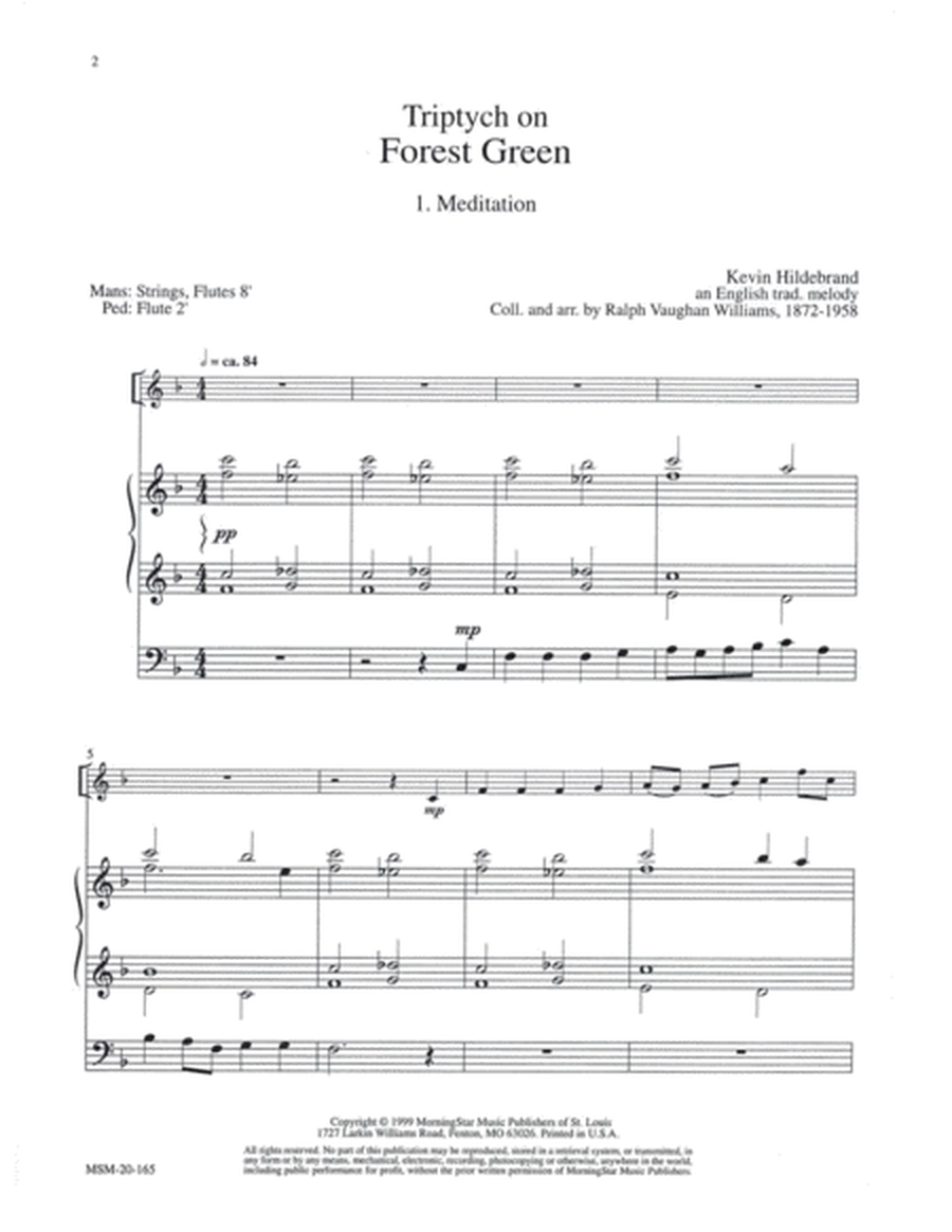 Triptych on Forest Green for Violin and Organ