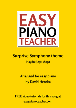 Surprise Symphony theme by Haydn (EASY PIANO with FREE VIDEO TUTORIALS!)