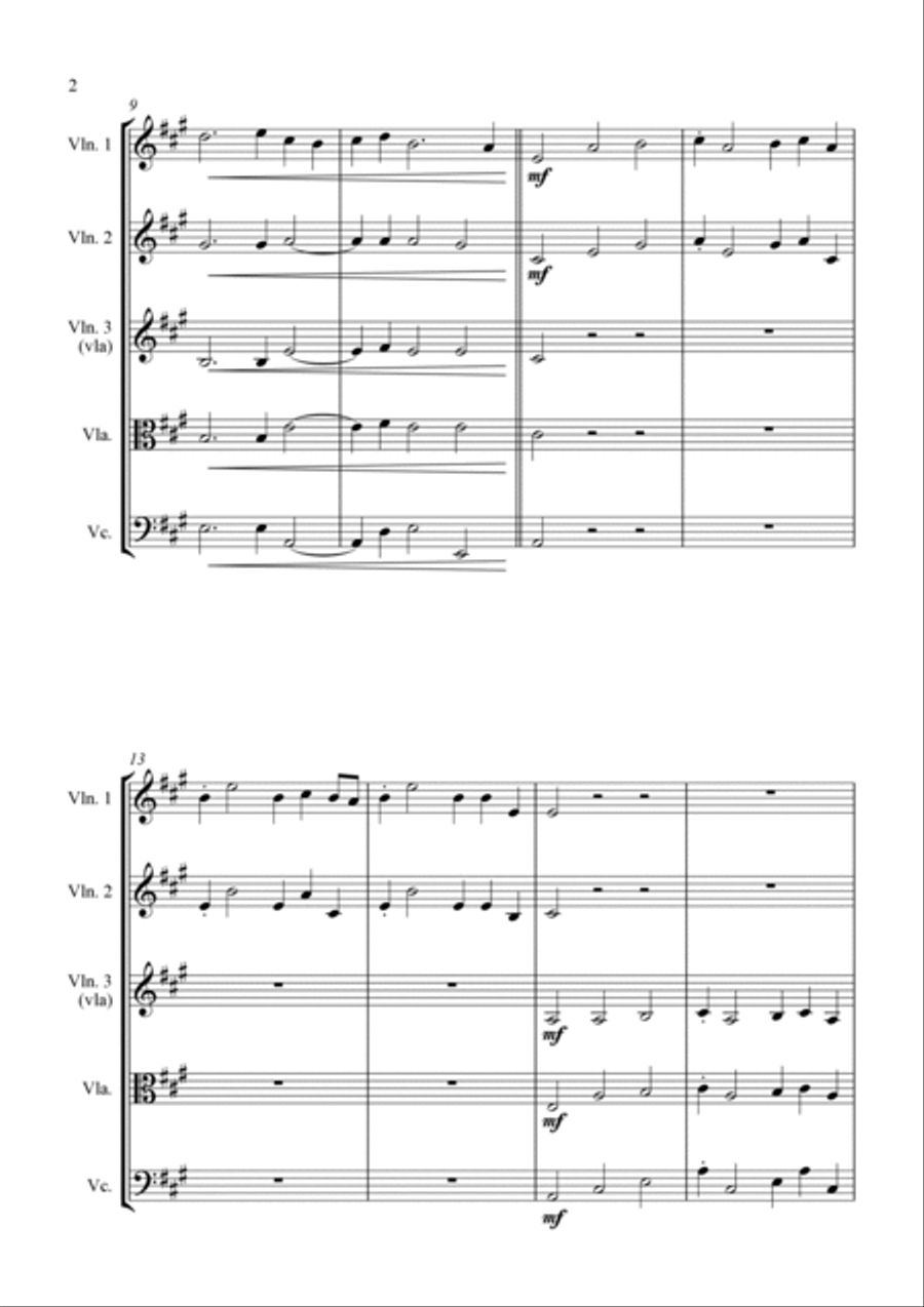 Alla Hornpipe from Handel's Water Music - for String Quartet String Quartet scores gallery preview page 3