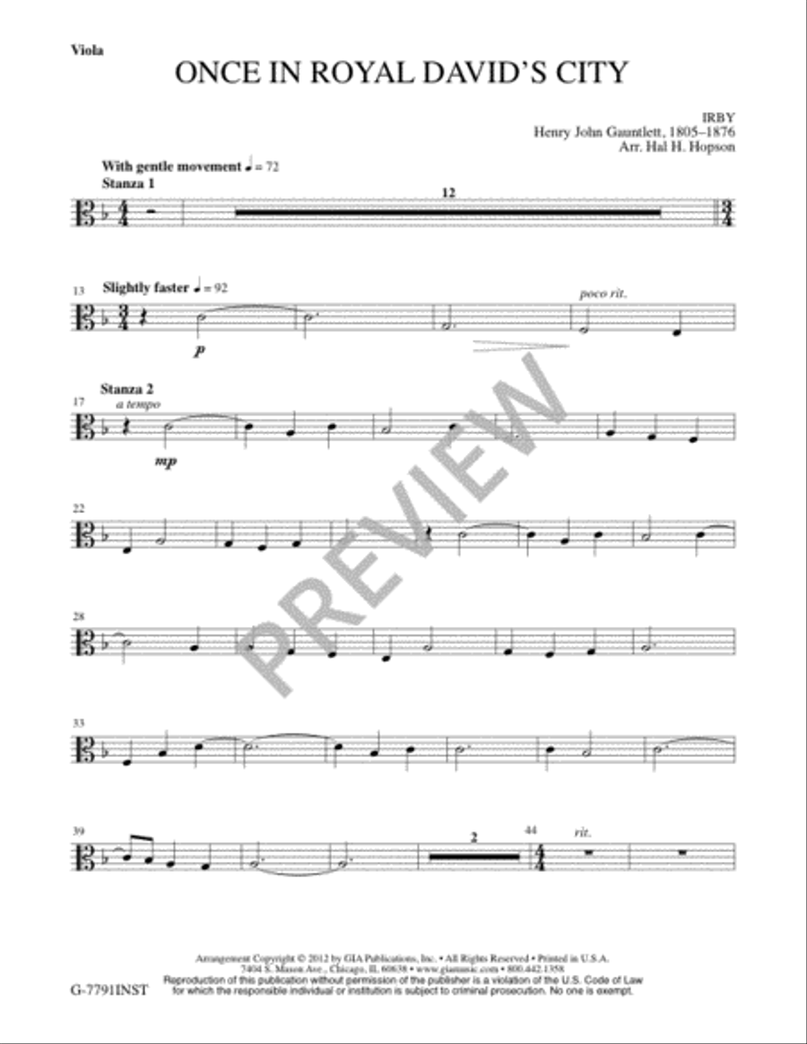 Once in Royal David's City - Instrument edition 3-Octaves scores gallery preview page 5