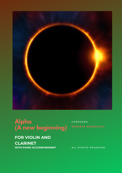 Alpha (A new beginning) for violin and clarinet with piano accompagniment image number null