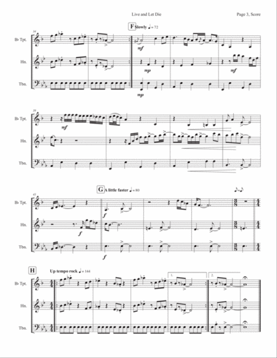 Live And Let Die Brass Ensemble scores gallery preview page 3