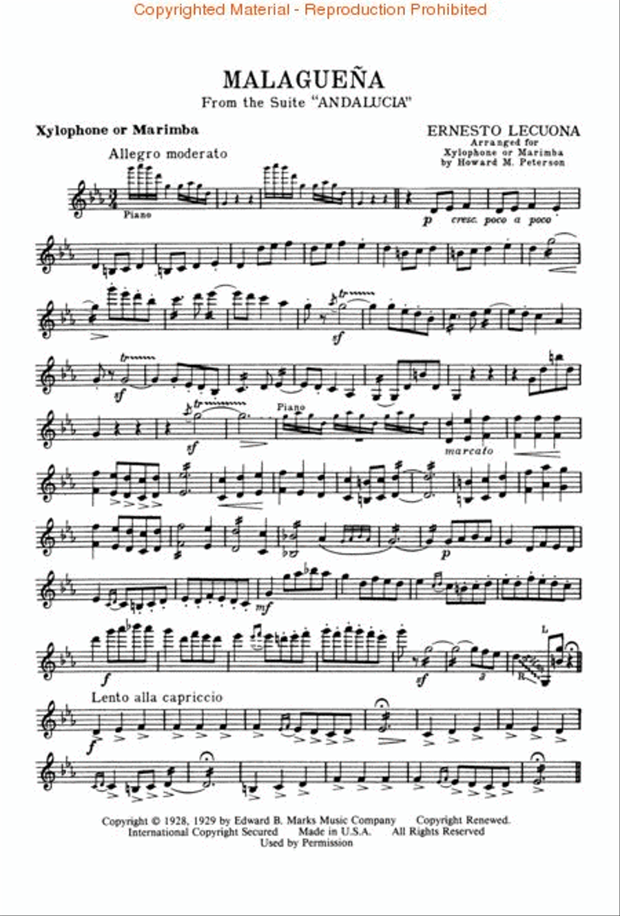 Malaguena - Percussion/Piano/Xylophone/Marimba