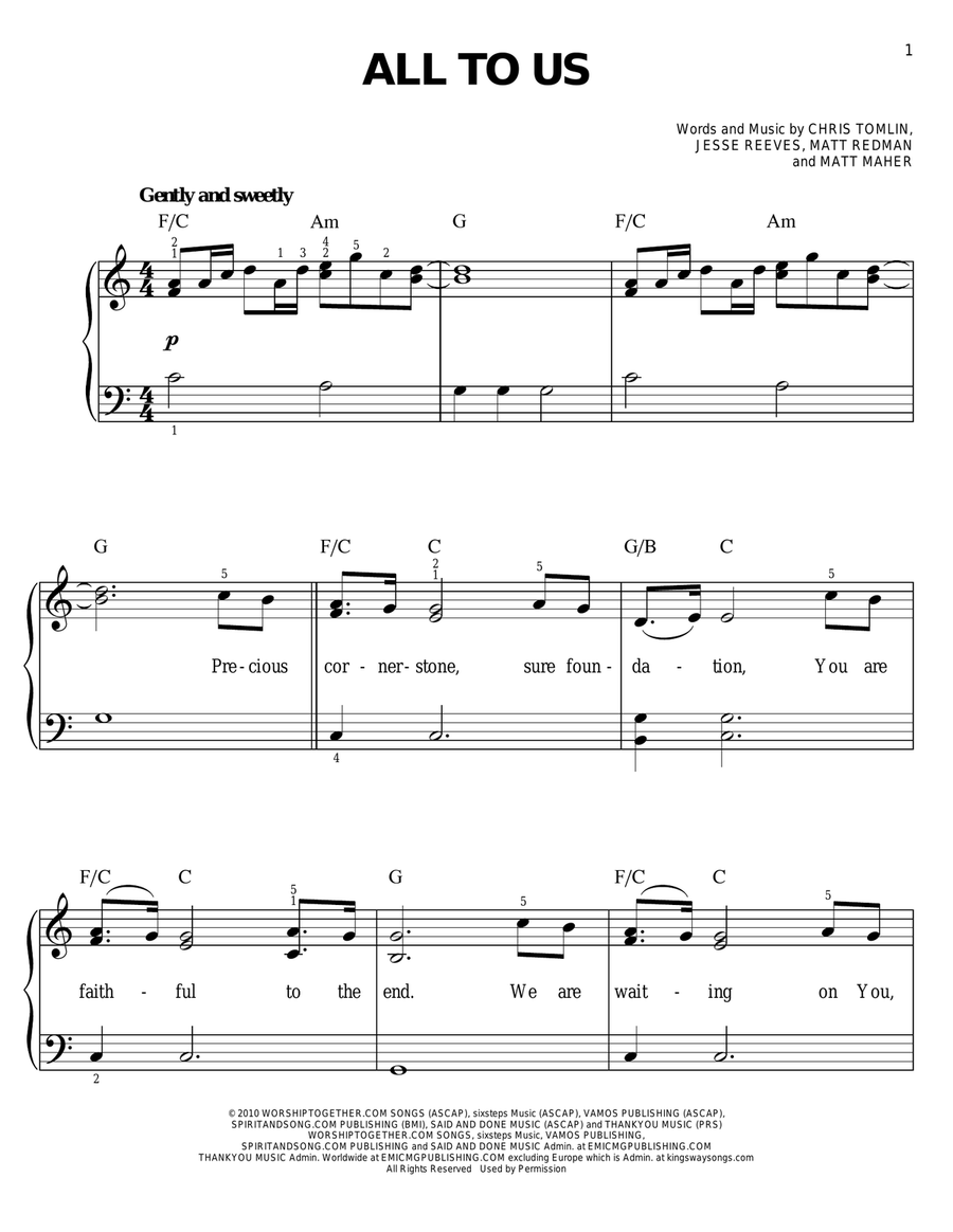 All To Us Voice scores gallery preview page 1