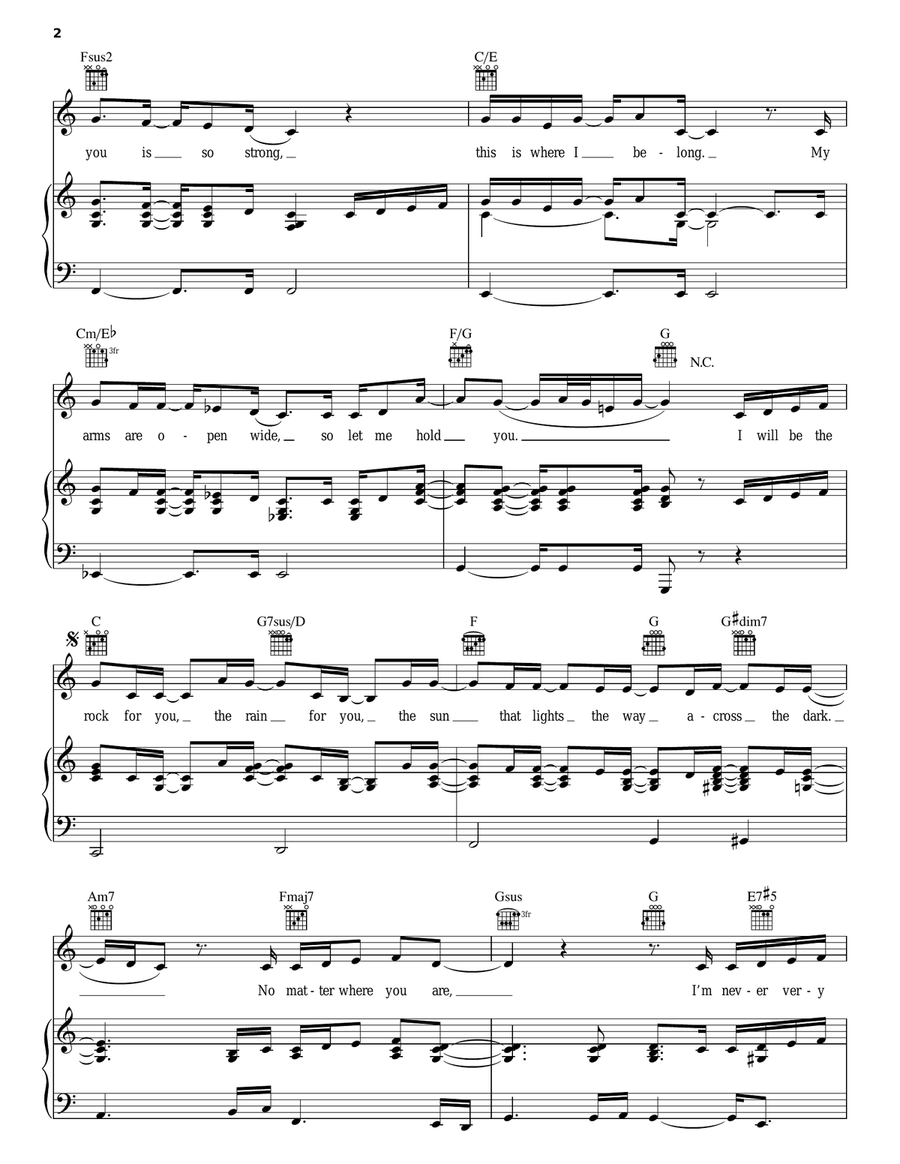 Looking Back At You Piano, Vocal, Guitar scores gallery preview page 2