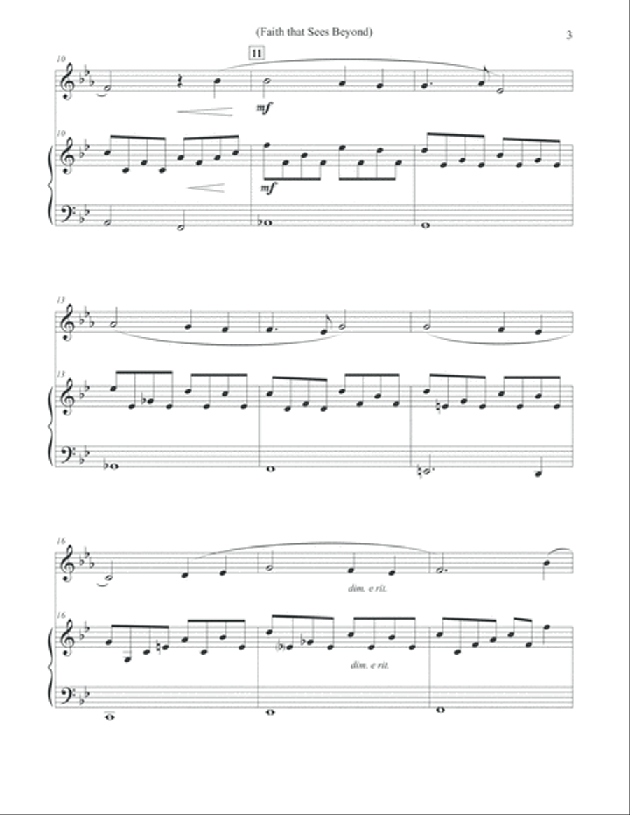 Faith that Sees Beyond - Alto Flute & Piano Flute Solo scores gallery preview page 3
