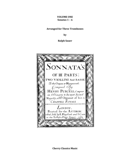 Sonatas 1-6 for Three Trombones Volume 1