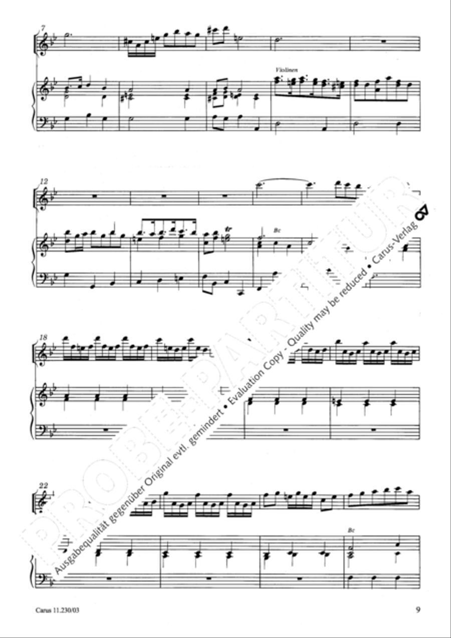 Concerto in B flat major Recorder scores gallery preview page 10