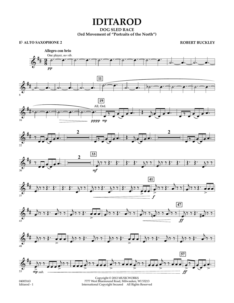 Iditarod - Eb Alto Saxophone 2 Concert Band scores gallery preview page 1