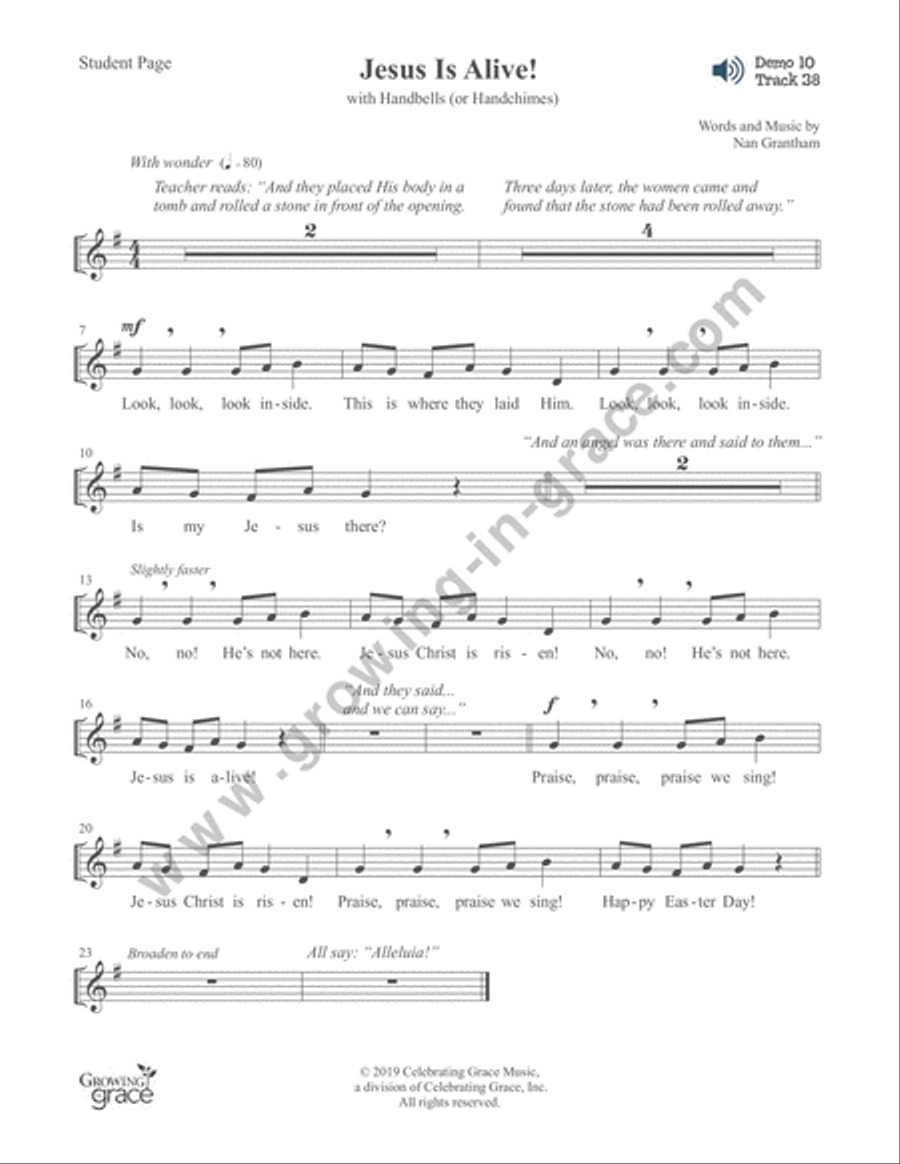 Champions of Faith: Preschool - Spring Unison Choir scores gallery preview page 9