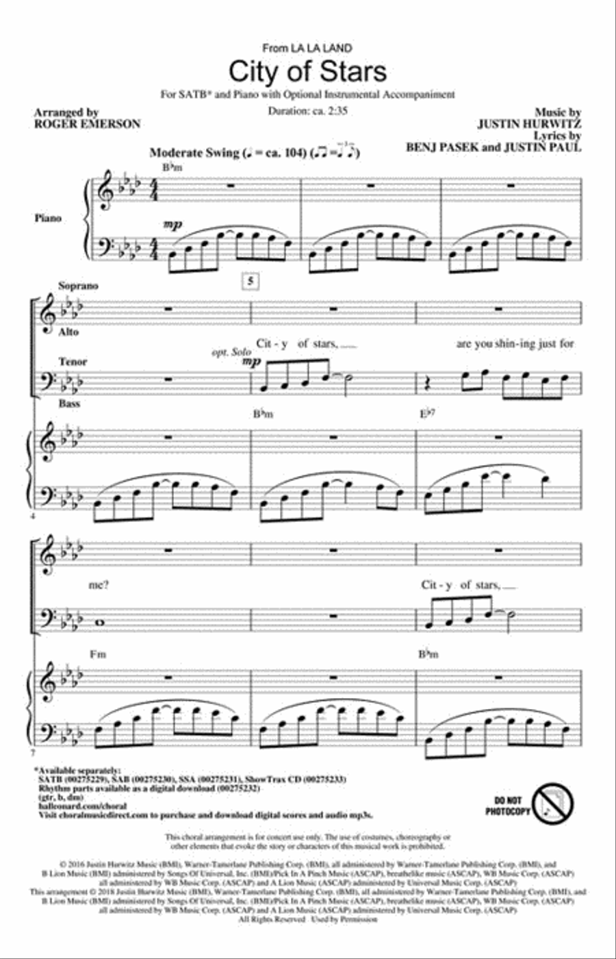 City of Stars Vocal Jazz Ensemble scores gallery preview page 2
