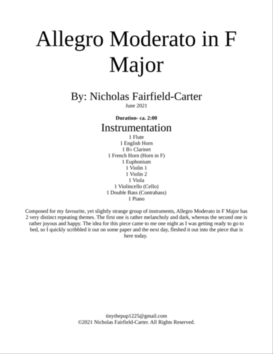 Allegro Moderato in F Major Large Ensemble scores gallery preview page 2