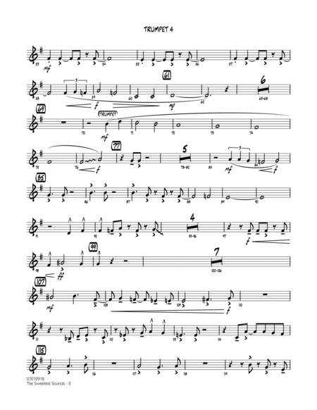 The Sweetest Sounds (Alto Sax Feature) - Trumpet 4