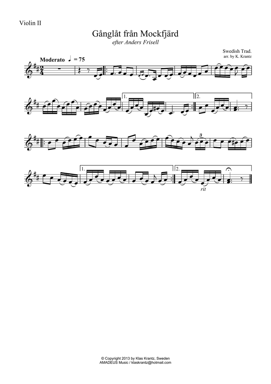Swedish folk music for string quartet String Quartet scores gallery preview page 3