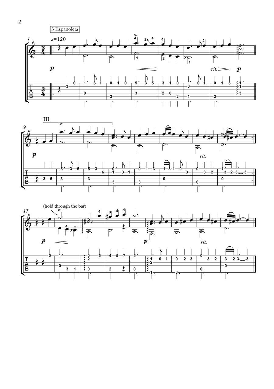 Gaspar Sanz Medieval and Renaissance Guitar Acoustic Guitar scores gallery preview page 2