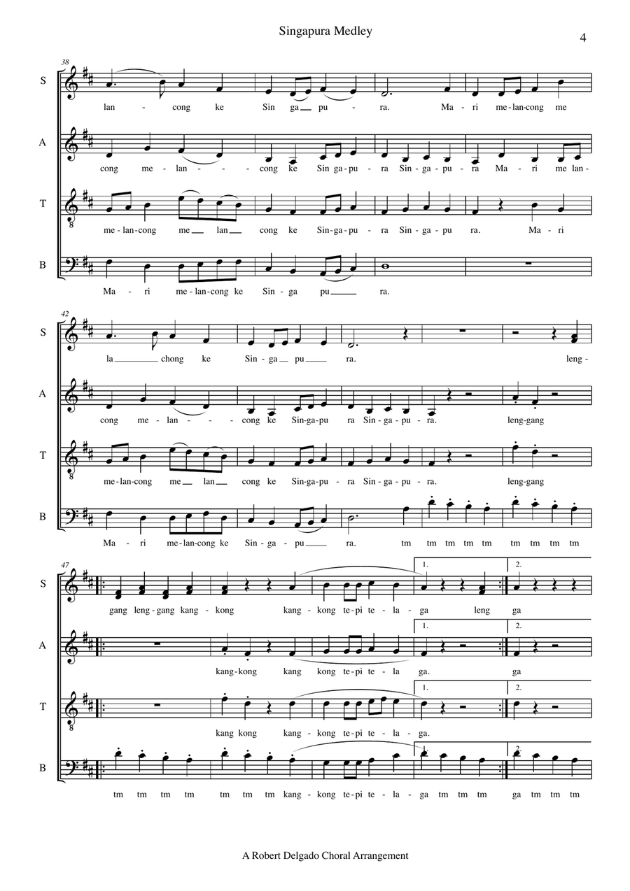 Singapura Medley 4-Part scores gallery preview page 5