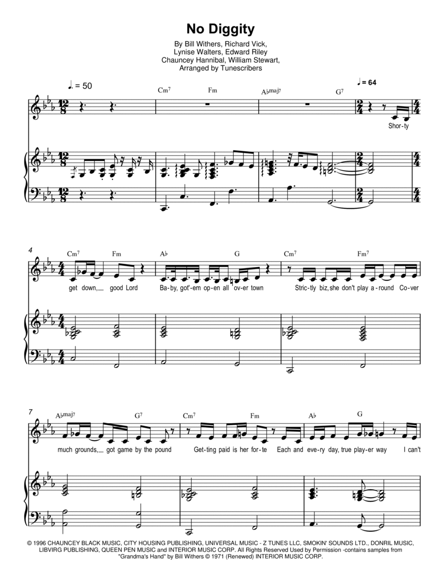No Diggity Voice scores gallery preview page 1