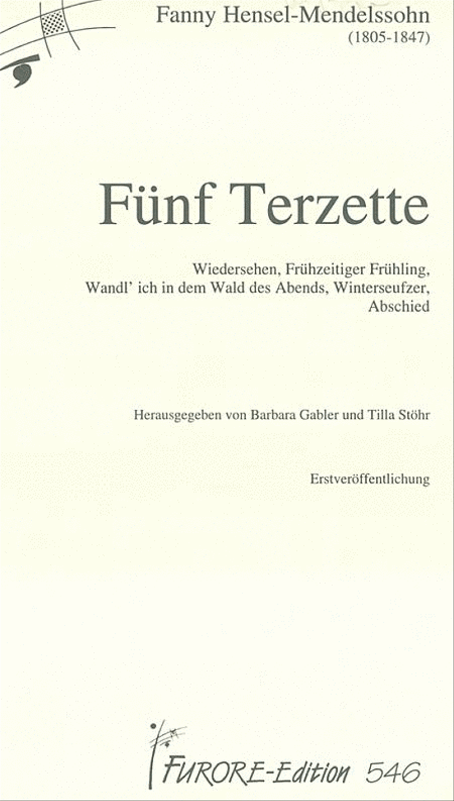 Funf Terzette A Cappella scores gallery preview page 1