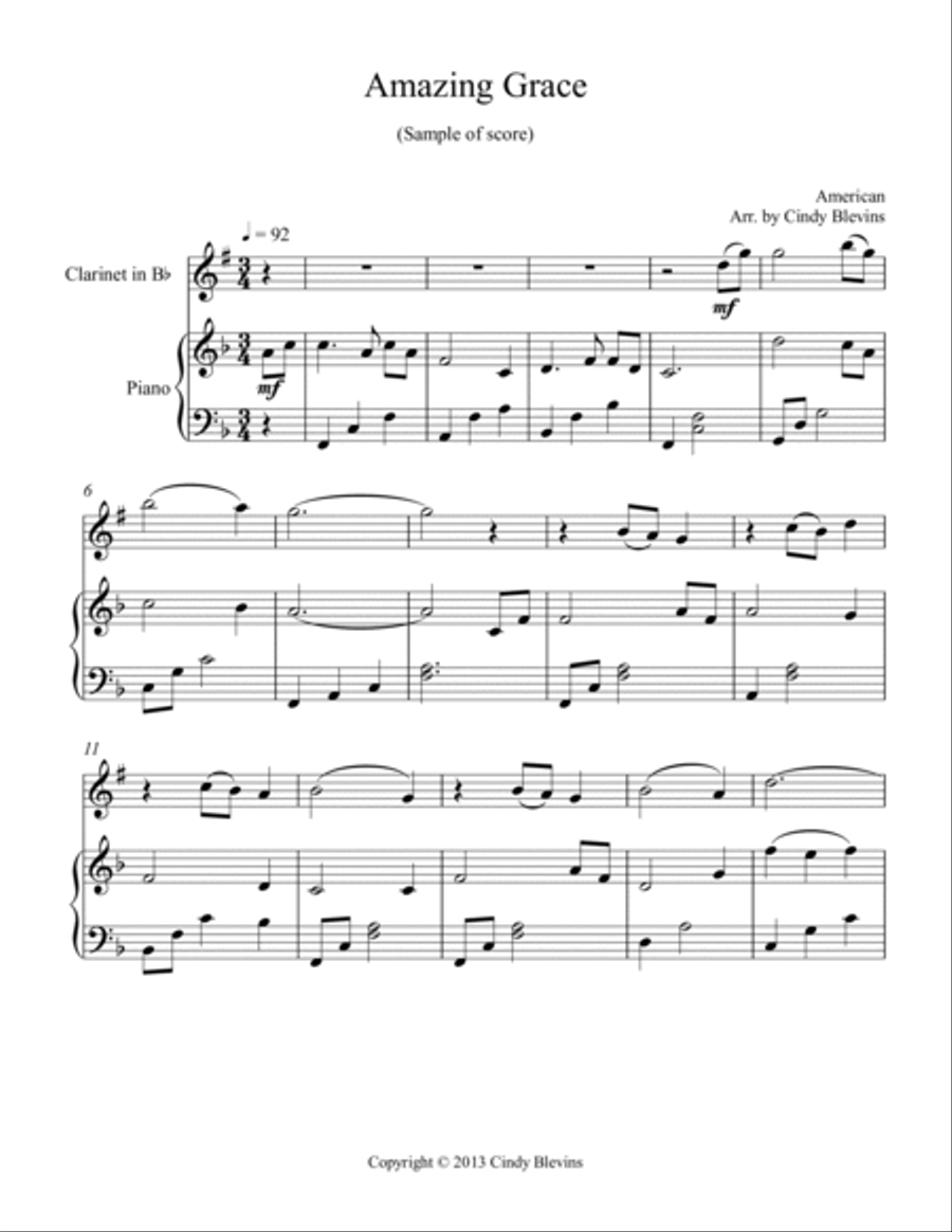 Piano and Clarinet (Play Hymns and Patriotic Songs) Woodwind Duet scores gallery preview page 2