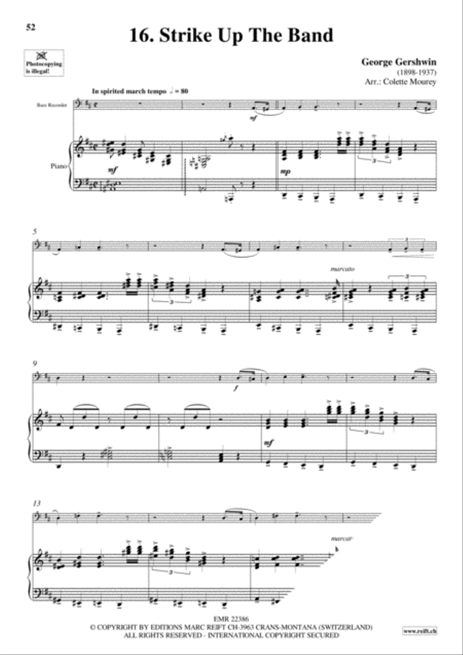 Gershwin 20 Greatest Hits Bass Recorder scores gallery preview page 18